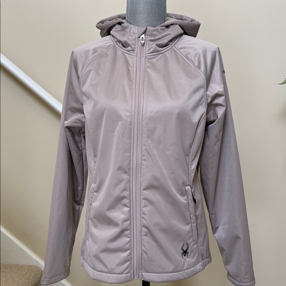 Spyder Women's Hooded Jacket in light mauve color. Size M. Soft faux fur inside. - Picture 11 of 16